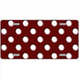 White Polka Dots Burgundy Metal Novelty License Plate 12" x 6" (LP)