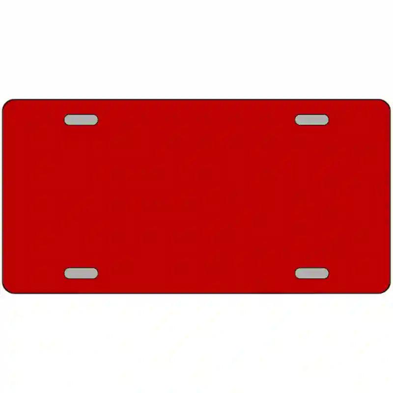 Red Solid Metal Novelty License Plate 12" x 6" (LP)