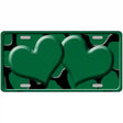 Green Black Giraffe Green Centered Hearts Novelty License Plate 12" x 6" (LP)