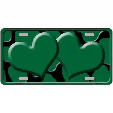 Green Black Giraffe Green Centered Hearts Novelty License Plate 12" x 6" (LP)