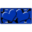 Blue Black Giraffe Blue Centered Hearts Novelty License Plate 12" x 6" (LP)