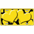 Yellow Black Giraffe Yellow Centered Hearts Novelty License Plate 12" x 6" (LP)