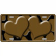 Brown Black Giraffe Brown Centered Hearts Novelty License Plate 12" x 6" (LP)