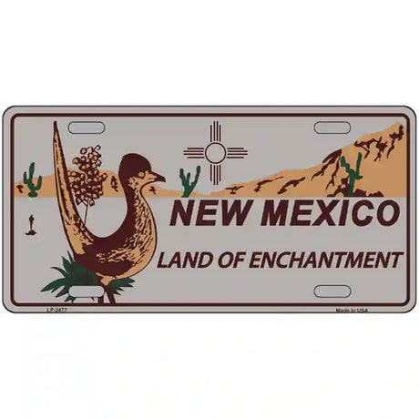 Roadrunner Gray New Mexico Metal Novelty License Plate 12" x 6" (LP)