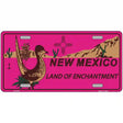 Roadrunner Pink New Mexico Metal Novelty License Plate 12" x 6" (LP)