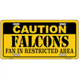 Caution Falcons Metal Novelty License Plate 12" x 6" (LP)