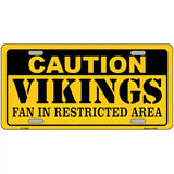 Caution Vikings Metal Novelty License Plate 12" x 6" (LP)