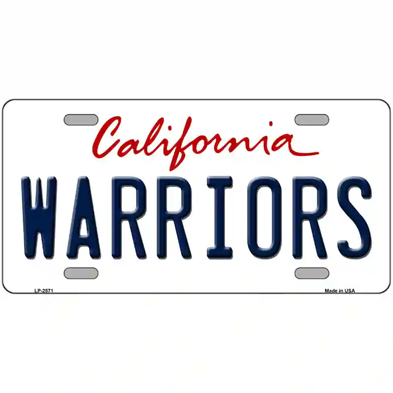 Warriors California Novelty State Metal License Plate 12" x 6" (LP)