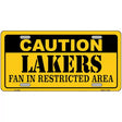 Caution Lakers Fan Metal Novelty License Plate 12" x 6" (LP)