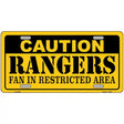 Caution Rangers Fan Metal Novelty License Plate 12" x 6" (LP)