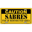 Caution Sabres Metal Novelty License Plate 12" x 6" (LP)