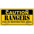 Caution Rangers Metal Novelty License Plate 12" x 6" (LP)