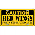 Caution Red Wings Metal Novelty License Plate 12" x 6" (LP)