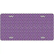 Purple White Chevron Metal Novelty License Plate 12" x 6" (LP)