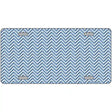 Light Blue White Chevron Metal Novelty License Plate 12" x 6" (LP)