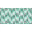 Mint White Chevron Metal Novelty License Plate 12" x 6" (LP)