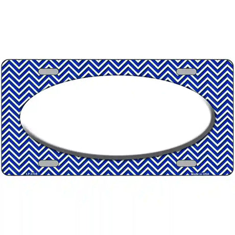 Blue White Chevon White Center Oval Metal Novelty License Plate 12" x 6" (LP)