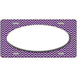 Purple White Chevon White Center Oval Metal Novelty License Plate 12" x 6" (LP)