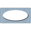 Light Blue White Chevon White Center Oval Metal Novelty License Plate 12" x 6" (LP)