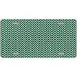 Green White Chevron Metal Novelty License Plate 12" x 6" (LP)