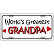 Worlds Greatest Grandpa Metal Novelty License Plate 12" x 6" (LP)