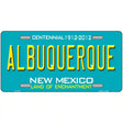 Albuquerque New Mexico Teal Novelty Metal License Plate 12" x 6" (LP)