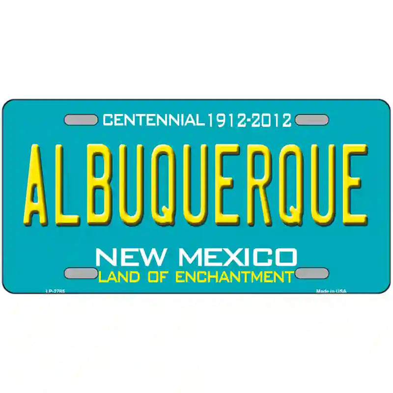 Albuquerque New Mexico Teal Novelty Metal License Plate 12" x 6" (LP)