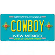 Cowboy New Mexico Teal Novelty Metal License Plate 12" x 6" (LP)