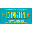 Cowgirl New Mexico Teal Novelty Metal License Plate 12" x 6" (LP)