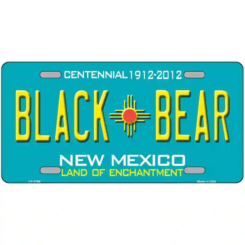 Black Bear New Mexico Teal Novelty Metal License Plate 12" x 6" (LP)