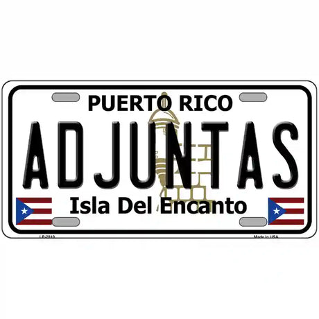 Adjuntas Metal Novelty License Plate 12" x 6" (LP)