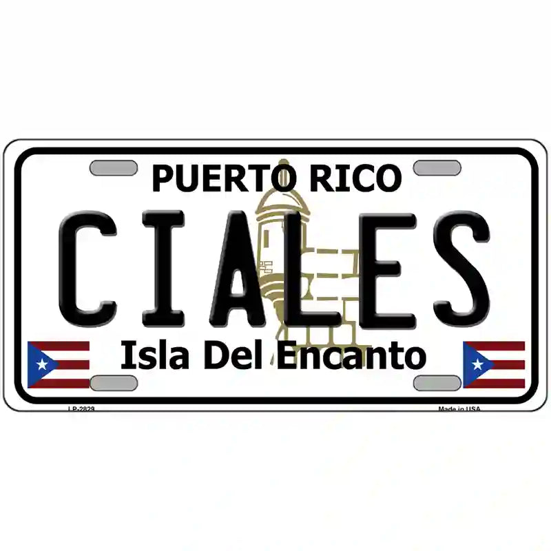 Ciales Puerto Rico Metal Novelty License Plate 12" x 6" (LP)