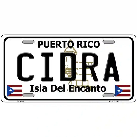 Cidra Puerto Rico Metal Novelty License Plate 12" x 6" (LP)