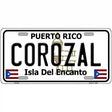 Corozal Puerto Rico Metal Novelty License Plate 12" x 6" (LP)