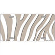 Tan White Zebra Metal Novelty License Plate 12" x 6" (LP)