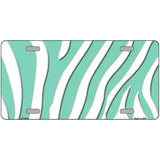 Mint White Zebra Metal Novelty License Plate 12" x 6" (LP)