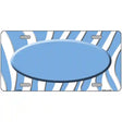 Light Blue White Zebra Light Blue Center Oval Metal Novelty License Plate 12" x 6" (LP)