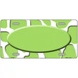 Lime Green White Giraffe Lime Green Center Oval Metal Novelty License Plate 12" x 6" (LP)