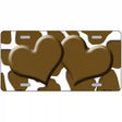 Brown White Giraffe Brown Centered Hearts Novelty License Plate 12" x 6" (LP)