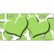 Lime Green White Giraffe Lime Green Centered Hearts Novelty License Plate 12" x 6" (LP)