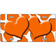 Orange White Giraffe Orange Centered Hearts Novelty License Plate 12" x 6" (LP)