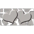 Grey White Giraffe Grey Centered Hearts Novelty License Plate 12" x 6" (LP)