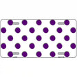 Purple White Polka Dot Metal Novelty License Plate 12" x 6" (LP)