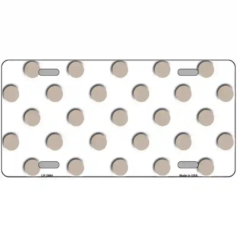 Tan White Polka Dot Metal Novelty License Plate 12" x 6" (LP)