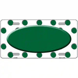 Green White Polka Dot Green Center Oval Metal Novelty License Plate 12" x 6" (LP)