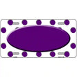 Purple White Polka Dot Purple Center Oval Metal Novelty License Plate 12" x 6" (LP)