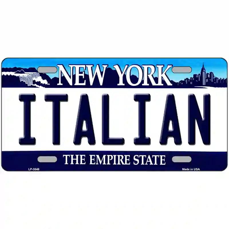 Italian New York Novelty Metal License Plate 12" x 6" (LP)