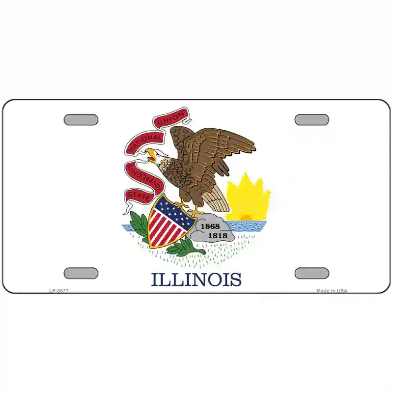 Illinois State Flag Metal Novelty License Plate 12" x 6" (LP)