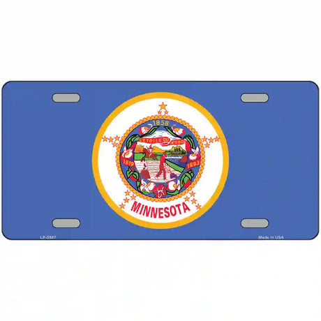 Minnesota State Flag Metal Novelty License Plate 12" x 6" (LP)