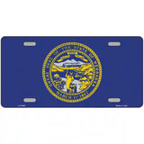 Nebraska State Flag Metal Novelty License Plate 12" x 6" (LP)